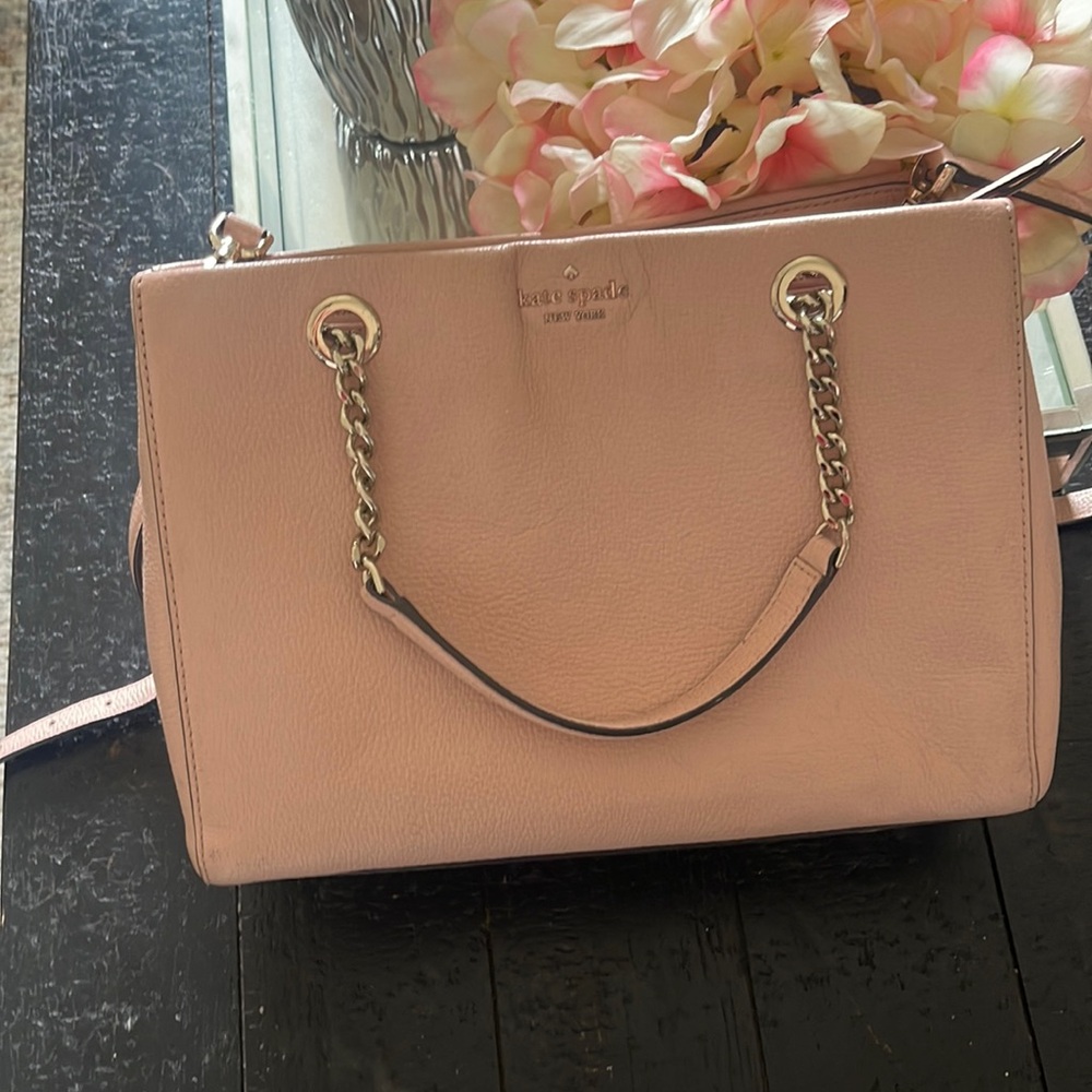 Kate spade light pink chain satchel purse